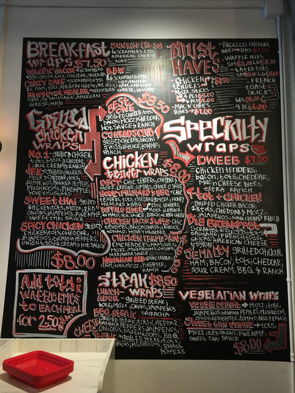 Conrad's menu